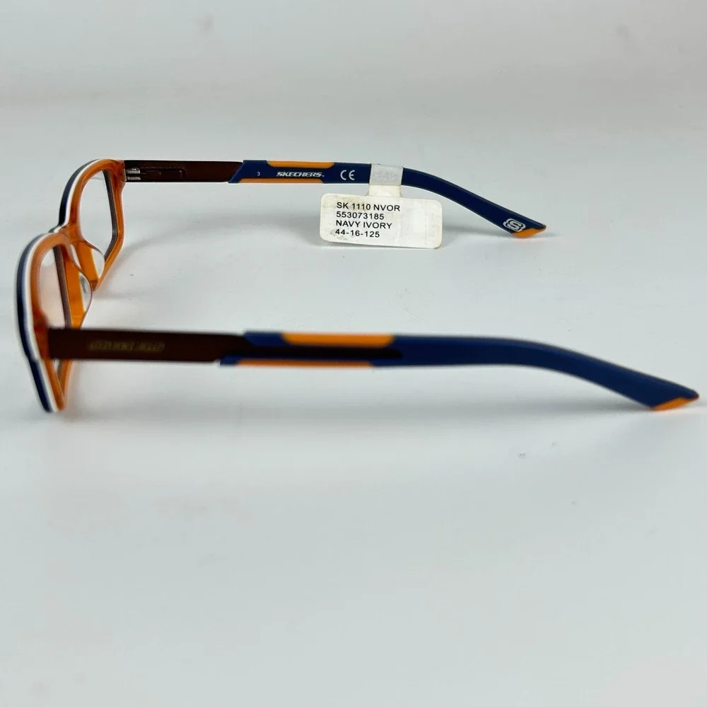 Skechers Youth SK 1110‎ NVOR Eyeglasses Frame Navy Ivory Full Rim 44-16-125